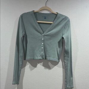 Brandy Melville V-Neck Button-Up top